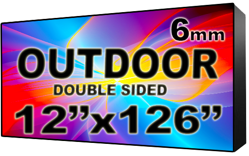 Outdoor Full Color LED Programmable Sign - Front Access - Double Sided - 6mm- 12" x 126" - 5 Year Warranty