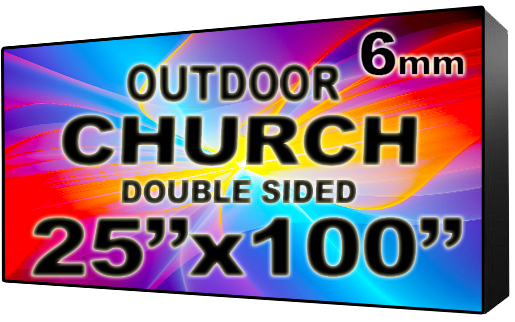 Digital Church sign - LED Church signs- Double Sided -25" x 100" - 5 Year Warranty