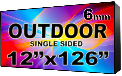 Outdoor Full Color LED Programmable Sign - Front Access - Single Sided - 6mm- 12" x 126" - 5 Year Warranty