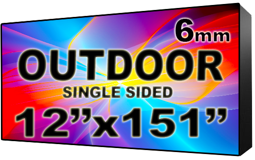 Outdoor Full Color LED Programmable Sign - Front Access - Single Sided - 6mm- 12" x 151" - 5 Year Warranty
