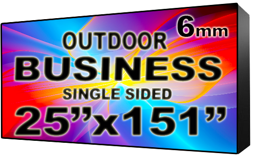 Digital Business Sign - LED signs for business - Single Sided -25" x 151" - 5 Year Warranty