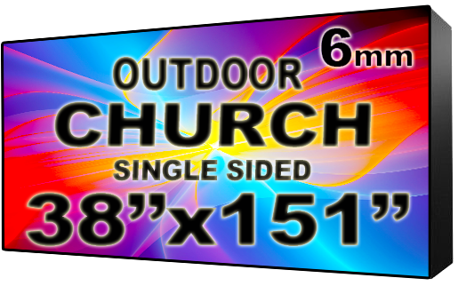 Digital Church sign - LED Church signs- Single Sided -38" x 151"- 5 Year Warranty