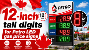 12 inch Canada LED gas price sign