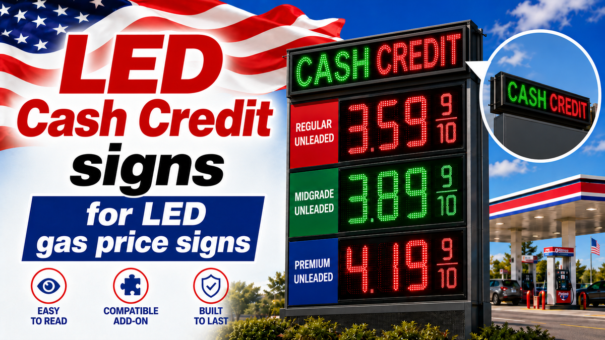 CASH / CREDIT- LED Gas Price Signs