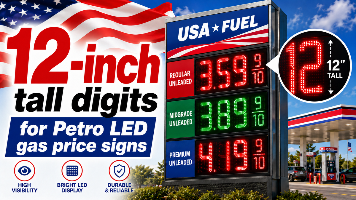 12" Digital Gas price signs