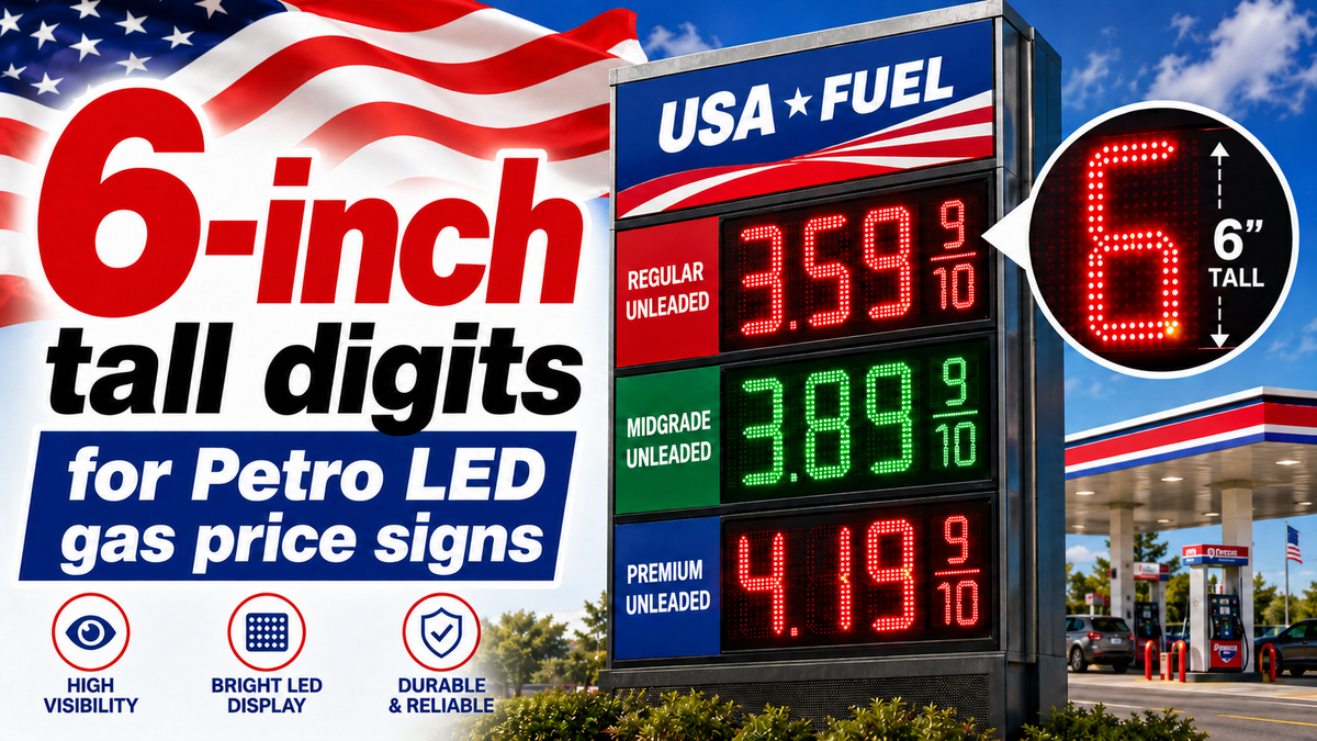6" Gas Price Signs