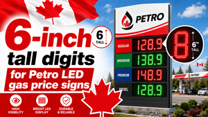 6 inch Canada LED gas price sign