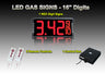 16 Inch Digits - LED Gas sign package - 1 Red Digital Price Gas LED SIGNS - Complete Package w/ RF Remote Control - 42"x19"
