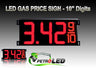 Gas Price LED Sign (Digital)  10" Red with 3 Large Digits & fraction digits - 5 Year Warranty