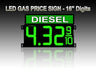 16" DIESEL Gas Price LED Sign - Green LEDs with 3 Large Digit & fraction digits - Top Section lighted - 5 Year Warranty