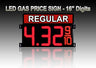 16" REGULAR Gas Price LED Sign - Red LEDs with 3 Large Digits & fraction digit - Top Section lighted - 5 Year Warranty