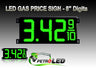 Gas Price LED Sign (Digital)  8" Green with 3 Large Digits & fraction digits - 5 Year Warranty