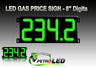 Gas Price LED Sign (Digital)  8" Green with 4 Large Digits - 5 Year Warranty