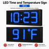 18 Inch Digits - LED Time & Temperature Sign - Blue - Auto Time/Temp Display w/ RF Remote Control