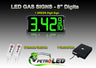 8 Inch Digits - LED Gas sign package - 1 Green Digital Price Gasoline LED SIGNS - Complete Package w/ RF Remote Control -  26"x11"
