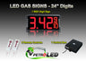 24 Inch Digits - LED Gas sign package - 1 Red Digital Price Gasoline LED SIGNS - Complete Package w/ RF Remote Control - 65"x27"