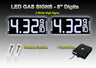 8 Inch Digits - LED Gas Price signs - 2 White Digital Price Gas LED SIGNS - Complete Package w/ RF Remote Control - 26"x11"