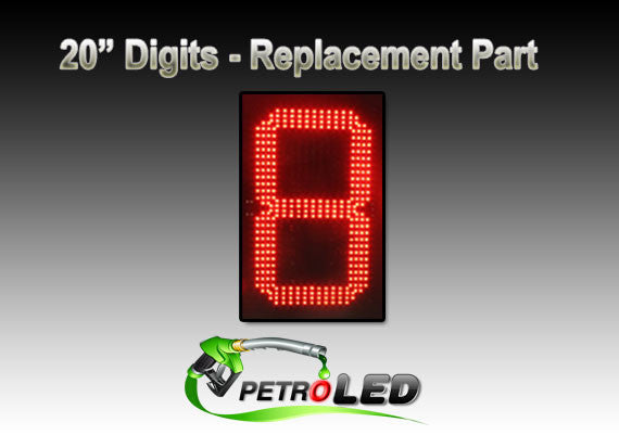 20" LED gas price sign part - Red, LED replacement PCB board "8"