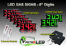 8 Inch Digits - LED Gas Price signs - 6 Red & 2 Green Digital Price Gasoline LED SIGNS - Complete Package w/ RF Remote Control - 26"x11"
