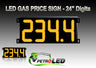 Gas Price LED Sign (Digital)  24" Amber (Yellow) with 4 Large Digits - 5 Year Warranty