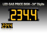 Gas Price LED Sign (Digital)  24" (Yellow) with 4 Large Digits - 5 Year Warranty