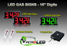 16 Inch Digits - LED Gas sign package - 2 Red & 1 Green Digital Price Gasoline LED SIGNS - Complete Package w/ RF Remote Control - 42"x19"