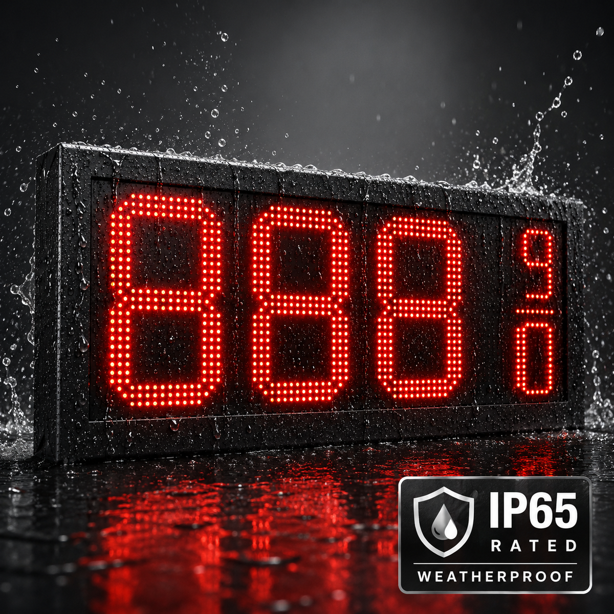 8 Inch Digits - LED Gas sign package - 1 Green Digital Price Gasoline LED SIGNS - Complete Package w/ RF Remote Control -  26"x11"