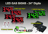 24 Inch Digits - LED Gas sign package - 4 Red & 2 Green Digital Price Gasoline LED SIGNS - Complete Package w/ RF Remote Control - 65"x27"