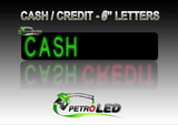 CASH / CREDIT 6" LED Digital Gas Price sign w/ RF Remote Control - 37.25" x 9.5"