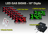 16 Inch Digits - LED Gas sign package - 6 Red & 2 Green Digital Price Gasoline LED SIGNS - Complete Package w/ RF Remote Control -  42"x19"
