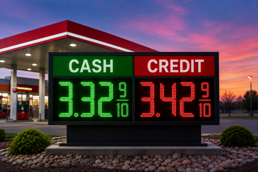 Cash/Credit Gas Price Signs