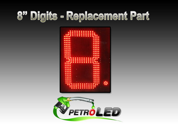8" LED gas price sign part - Red, LED replacement PCB board "8."