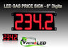 Gas Price LED Sign (Digital)  8" Red with 4 Large Digits - 5 Year Warranty