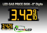 Gas Price LED Sign (Digital)  8" Amber (Yellow) with 3 Large Digits & fraction digits - 5 Year Warranty