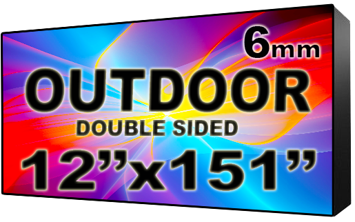 Outdoor Full Color LED Programmable Sign - Front Access - Double Sided - 6mm- 12" x 151" - 5 Year Warranty