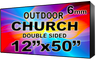 Digital Church sign - LED Church signs- Double Sided - 12" x 50"- 5 Year Warranty