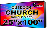 Digital Church sign - LED Church signs- Double Sided -25" x 100" - 5 Year Warranty