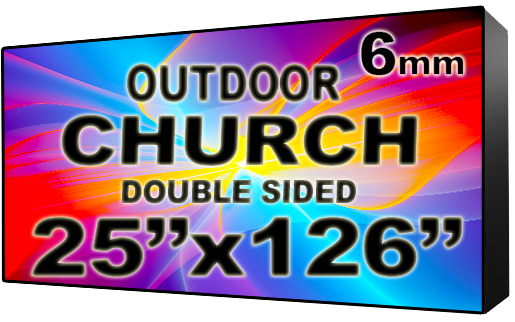 Digital Church sign - LED Church signs- Double Sided -25" x 126" - 5 Year Warranty