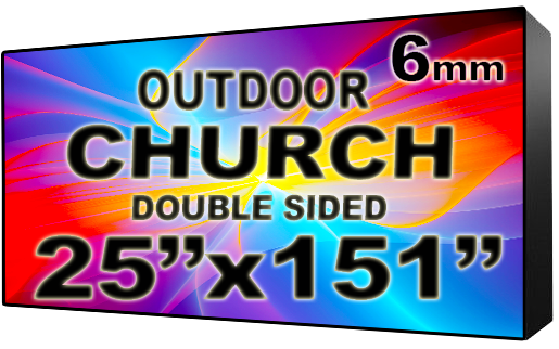 Digital Church sign - LED Church signs- Double Sided -25" x 151" - 5 Year Warranty