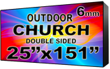 Digital Church sign - LED Church signs- Double Sided -25" x 151" - 5 Year Warranty
