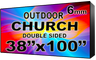 Digital Church sign - LED Church signs- Double Sided -38" x 100" - 5 Year Warranty