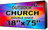 Digital Church sign - LED Church signs- Double Sided -38" x 75" - 5 Year Warranty