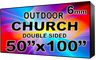 Digital Church sign - LED Church signs- Double Sided -50" x 100" - 5 Year Warranty