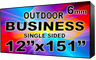 Digital Business Sign - LED signs for business - Single Sided -12" x 151"- 5 Year Warranty
