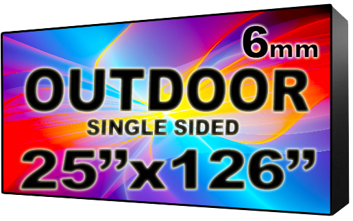 Outdoor Full Color LED Programmable Sign - Front Access - Single Sided - 6mm- 25" x 126" - 5 Year Warranty 
