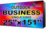 Digital Business Sign - LED signs for business - Single Sided -25" x 151" - 5 Year Warranty