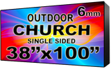 Digital Church sign - LED Church signs- Single Sided -38" x 100"- 5 Year Warranty