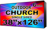 Digital Church sign - LED Church signs- Single Sided -38" x 126"- 5 Year Warranty