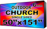 Digital Church sign - LED Church signs- Single Sided -50" x 151"- 5 Year Warranty