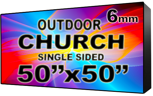 Digital Church sign - LED Church signs- Single Sided -50" x 50"- 5 Year Warranty